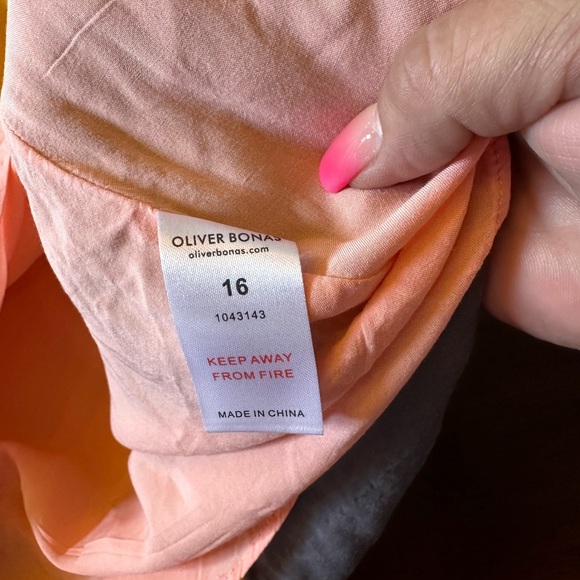 Oliver Bonas‎ size 16  V-Neck colorblock  Sleeveless Sheath Dress - Picture 11 of 12